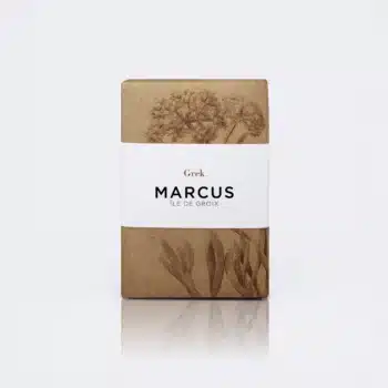 Savon Grek Marcus fabriqué sur l'ile de Groix en Bretagne– savon artisanal surgras exfoliant au café et à la menthe poivrée
